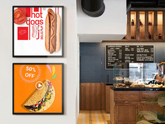 VETO LCD Ultra Thin 고해상도 와이파이가 매달린 쌍면 디스플레이 디자인