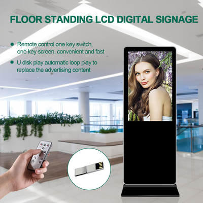 1080p HD Video Free Standing Digital Signage , Standalone Digital Signage 350 Cd/M²