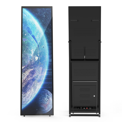 VETO 75인치 실내 전체 화면 휴대용 광고 화면 HD 해상도 배터리 LCD 디지털 사이니지