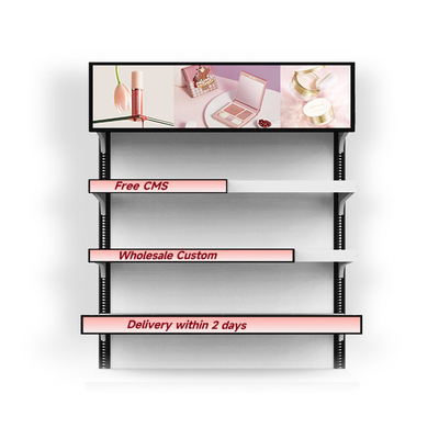 VETO 35 37 29 인치 실내 스트레치 바 LCD 디스플레이 버스 정류장, 450 Cd/M2 HD 디지털 사이니지 스크린