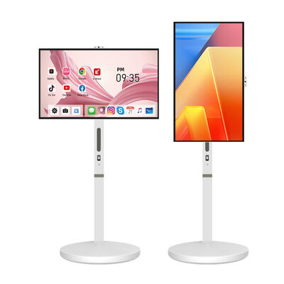 품질 거부 32인치 FHD/UHD 4K 안드로이드 인터랙티브 터치 LCD 이동식 스탠드 무선 공장