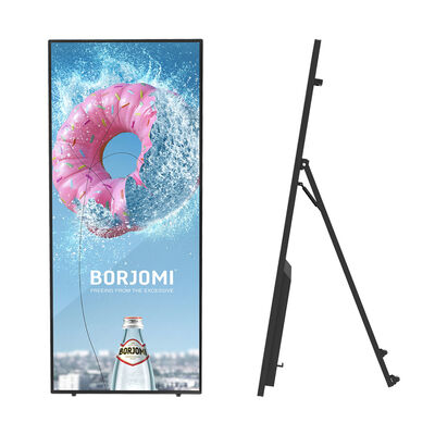 품질 거부 70인치 4K 해상도 LCD 광고 디스플레이 바퀴가 있는 휴대용 디지털 사이니지 공장